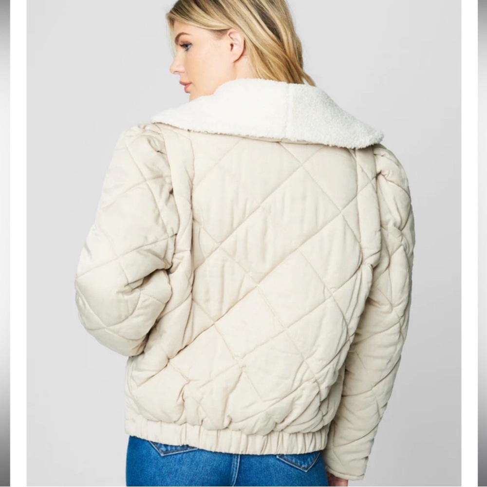 NWT Blank NYC Warm Hearts Quilted Sherpa Jacket, MED NWT - Picture 2 of 3